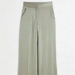 H&M Satin Pants Light khaki green